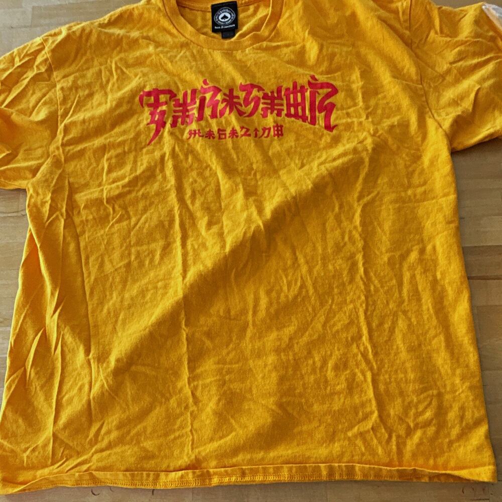 Thrasher San Francisco Logo Graphic Yellow Crewneck T-Shirt Men's XL